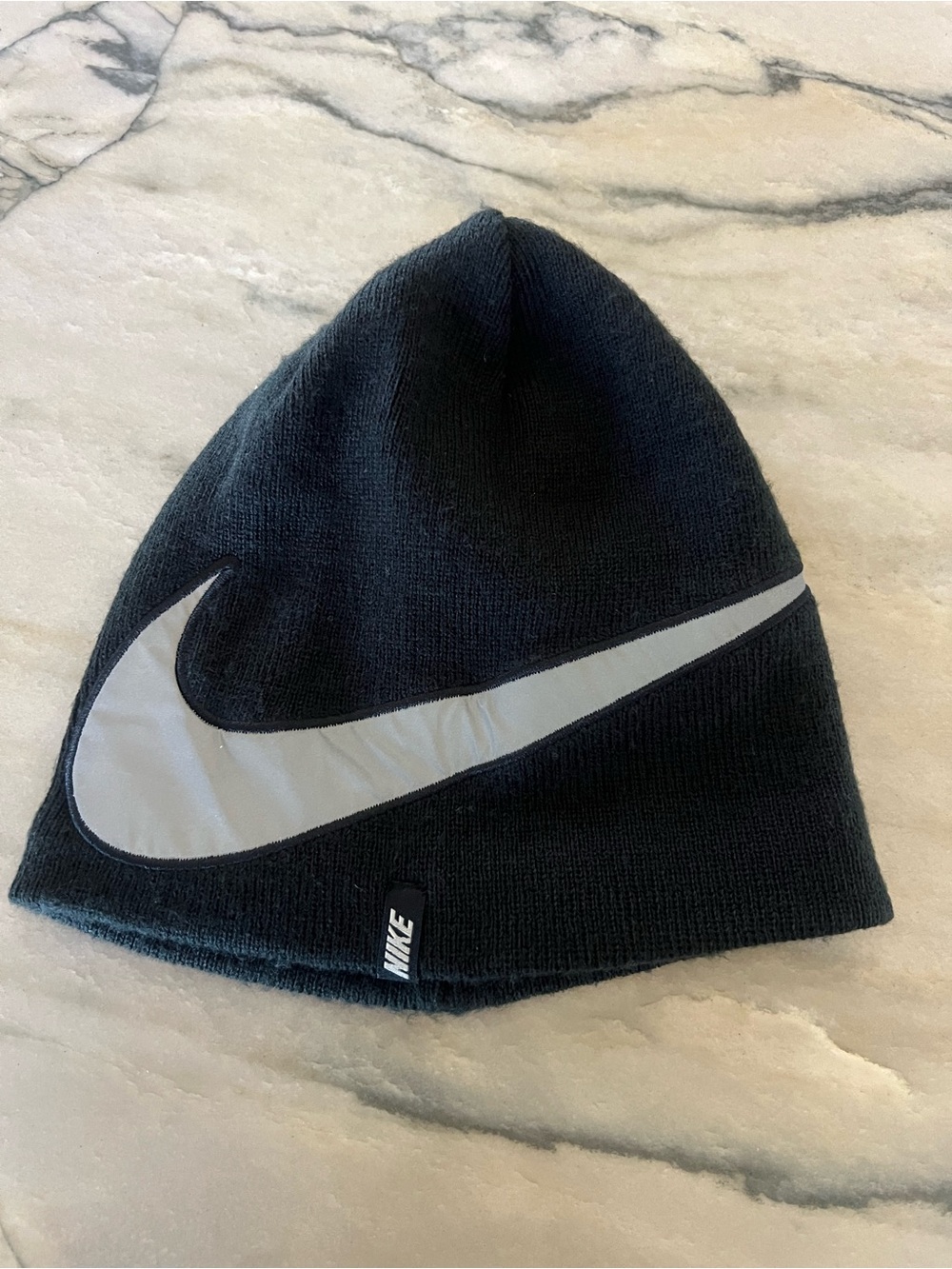 Nike Black Beanie with Large Reflective Swoosh